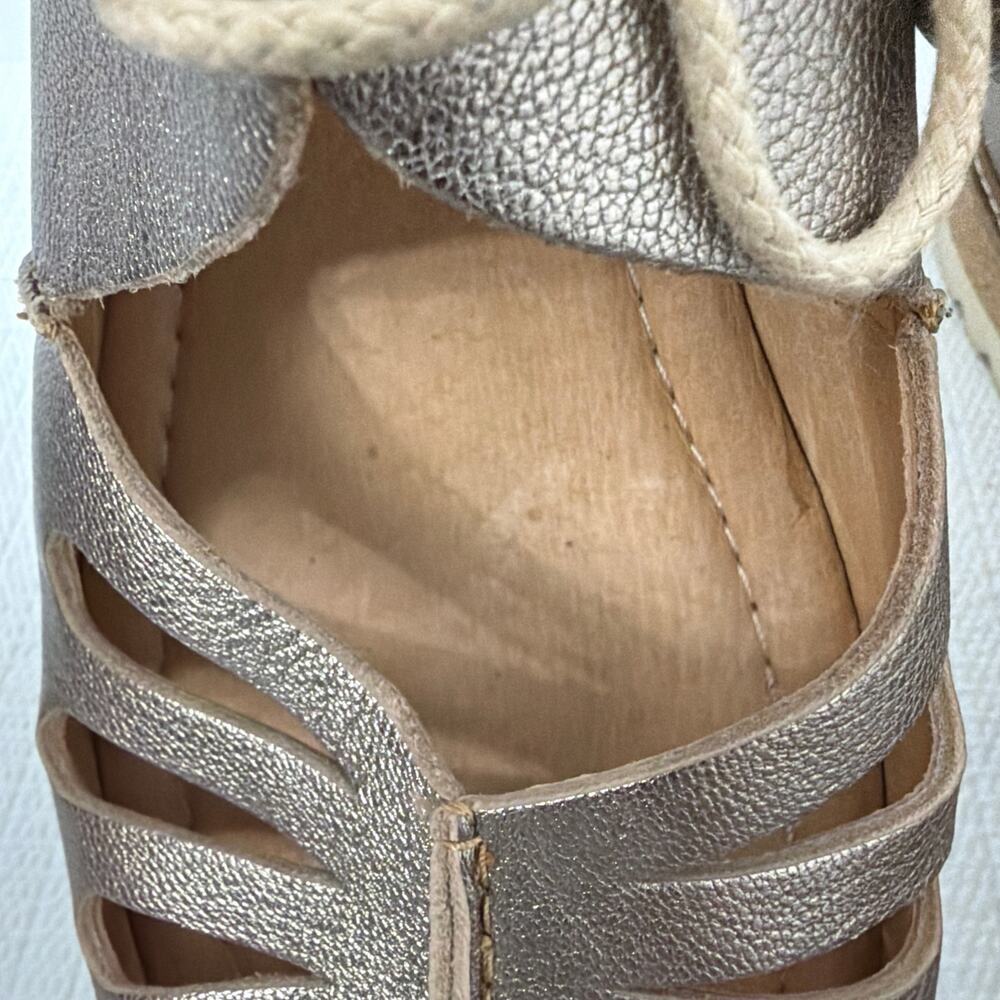 Pikolinos Sandals Womens Size 10 Alcudia Pewter Metallic Lace Up Comfort - Picture 4 of 12